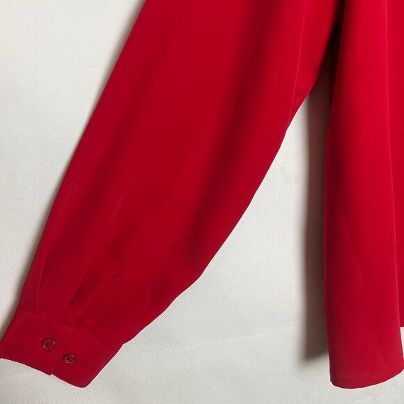 Christie & Jill Vintage Red Button Down Top Size 14 - Picture 9 of 11